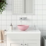 VidaXL Chiuvetă de baie, roz mat, ceramică, rotund