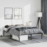 vidaXL Cadru pat metalic, negru, 135x190 cm 350845