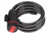 Cumpara ieftin Antifurt bicicleta, negru 120 cm x 10 mm, cablu spiralat cu incuietoare pe cheie, sistem de prindere pe cadru si 2 chei incluse