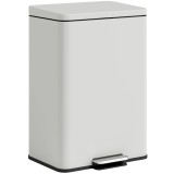 HOMCOM Coș de gunoi de bucătărie 20 L din metal, coș cu pedală, capac cu &icirc;nchidere moale, crem | Aosom Romania