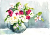 E103. Tablou original, Flori de camp, acuarela pe hartie, neinramat, 21x29 cm, Impresionism, RavariuArt