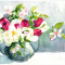 E103. Tablou original, Flori de camp, acuarela pe hartie, neinramat, 21x29 cm