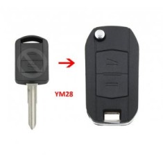 Carcasa cheie compatibila cu Opel Corsa C, 2 butoane, model conversie, lamela canelura dreapta