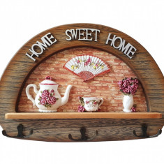 Cuier Home Sweet Home, 3 agatatori, 36 cm, HML61