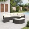 vidaXL Set canapea de grădină, 2 piese, semi-rotunde, negru, poliratan 3262061