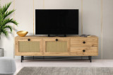 Comoda TV Hapsiyas, Kalune Design, 180x40x60 cm, natural/negru