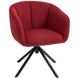 HOMCOM Fotoliu Pivotant la 360&deg;, Fotoliu din Material Textil pentru Living și Birou, 58,5x59x78,5 cm, Roșu | Aosom Romania