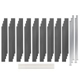 Set de gard, 4 pătrate, gri, 699 x 187 cm, WPC