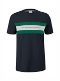 Cumpara ieftin s.Oliver Tricou barbati big size cu decolteu la baza gatului si imprimeu cu logo bleumarin