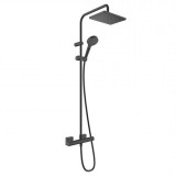 Sistem de dus fix si mobil cu baterie termostatata, negru mat (matt black), Hansgrohe Vernis Shape