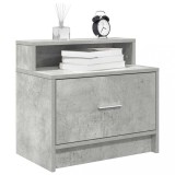 Gossi noptiere cu sertar 2 buc gri beton 51x31x47 cm