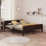Cumpara ieftin Cadru de pat, maro &icirc;nchis, 180x200 cm, lemn masiv de pin