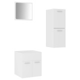 Cumpara ieftin Set mobilier de baie, alb, lemn prelucrat