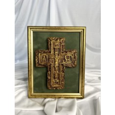 Cruce &ndash; ceramică, acril și foiță aurie