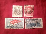 Serie mica URSS 1927 - 10 Ani Revolutia Oct. , 4 valori stampilate