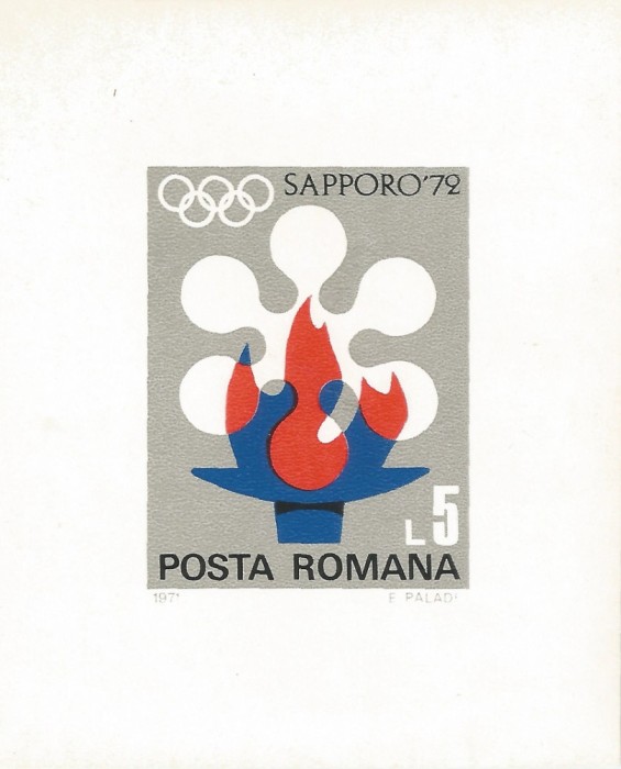 |Romania, LP 779/1947, J.O. de Iarna - Sapporo, colita nedantelata, MNH