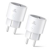 Cumpara ieftin Priza inteligenta WiFi cu contor energie, Eightree, mini, set 2 bucati, compatibila Alexa/Google Home, 10A, alba