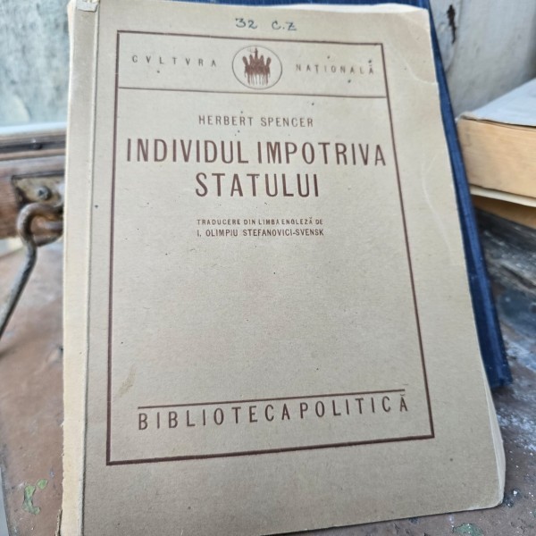 INDIVIDUL IMPOTRIVA STATULUI - HERBERT SPENCER