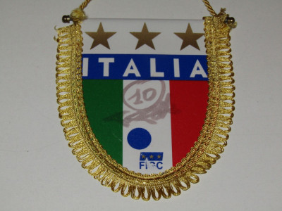 Fanion fotbal - Federatia de Fotbal din ITALIA (cu autograf) foto