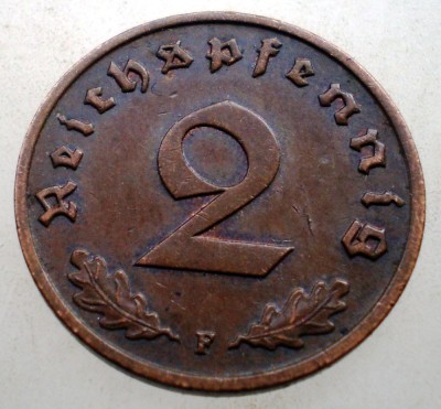 2.865 GERMANIA 2 REICHSPFENNIG 1938 F foto
