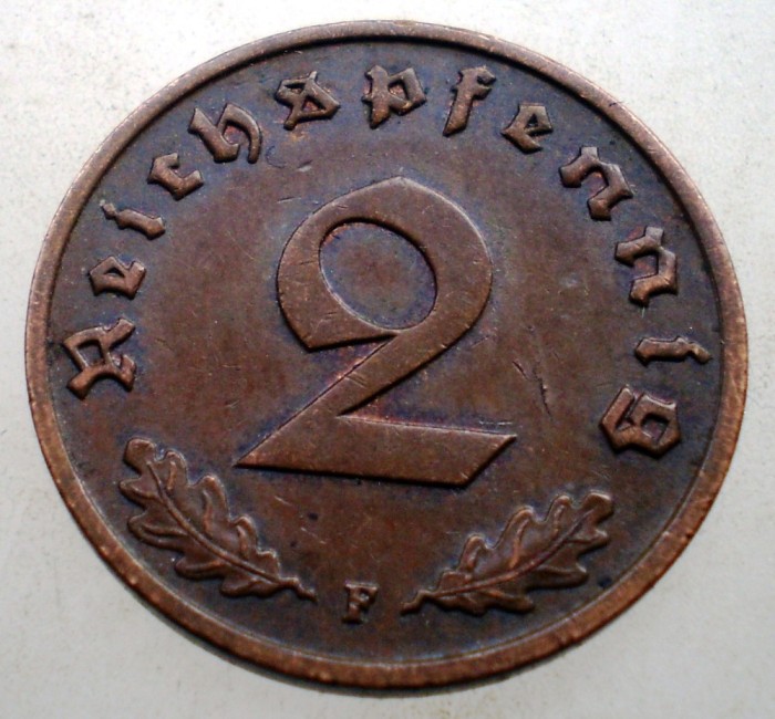2.865 GERMANIA 2 REICHSPFENNIG 1938 F