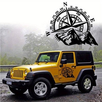 Sticker autoadeziv pentru vehicule Off Road, model &amp;quot;Kompass&amp;quot;, dimensiune 44 x 55 cm, culoare Neagra foto