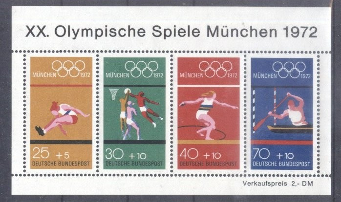 Germany Bundes 1972 Olympic Games Munchen perf. sheet Mi.B8 MNH DA.209