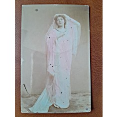 Fotografie tip carte postala, mireasa, 1923