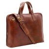 Geanta Dama Piele Naturala Vachetta Port Laptop 15.6&quot; Coniac GD4453A, Curea Umar, Fabricata Italia
