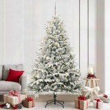 vidaXL Brad de Crăciun artificial pre-luminat cu set de bile Verde 3395417