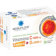 Vitamina C 1000 miligrame + D3 2000 UI Retard BioSunLine 30 comprimate Helcor