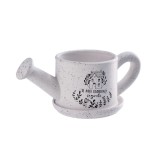 Cumpara ieftin Ghiveci flori ceramica alba neagra Stropitoare Giardino 33 x 16 x 13 cm