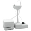 VidaXL Toaletă de camping 2 pcs Gri și alb 50,5 x 33 x 103 cm 42001433