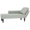 vidaXL Șezlong cu pernă și cotieră dreaptă, gri deschis, catifea 4009807