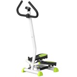HOMCOM Stepper cu M&acirc;nere și Monitor LCD cu Pedale Antiderapante, 55x44x108 cm, Alb și Verde | Aosom Romania