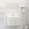 Set mobilier de baie, 2 piese, alb extralucios,lemn prelucrat