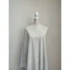 Eșarfă Mătase Naturală Lucca, Albă cu Buline Albastre, 70x180cm, Made in Italy