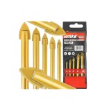 Set burghie pentru sticla si ceramica, 4-10 mm, 5 piese, Verke