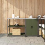 Set de depozitare pentru bucătărie cu raft 2 pcs Verde măsliniu