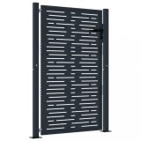 Cumpara ieftin Poarta pentru gradina, antracit, 105x130 cm, otel dreptunghiuri