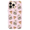 Husa compatibila cu Apple iPhone 15, Viceversa, model Pusheen pizza pattern , Silicon, TPU, Transparent, Carcasa
