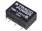 Convertor DC/DC TRACO POWER 1W 18-36VDC la 15VDC 67mA SIP6 TMR 1-2413