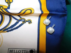 Brand BELLOTTI, esarfa matase naturala, cercei noi cadou