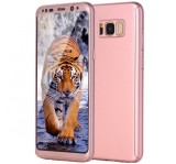 Husa 360 Full Cover Samsung Galaxy S8, Policarbonat, Antishock, Antiamprenta, Auriu Rose