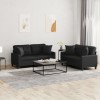 Gossi set de canapele cu perne, 2 piese, negru, piele ecologica