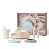 Cumpara ieftin Set diversificare hrana bebelusi Miniware Little Foodie, 100% din materiale naturale biodegradabile, 6 piese, Vanilla Aqua