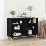 Bufet Negru Stejar vidaXL 103,5x35x70 cm din Lemn Compus