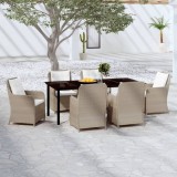VidaXL Set mobilier pentru grădină, 7 piese, maro