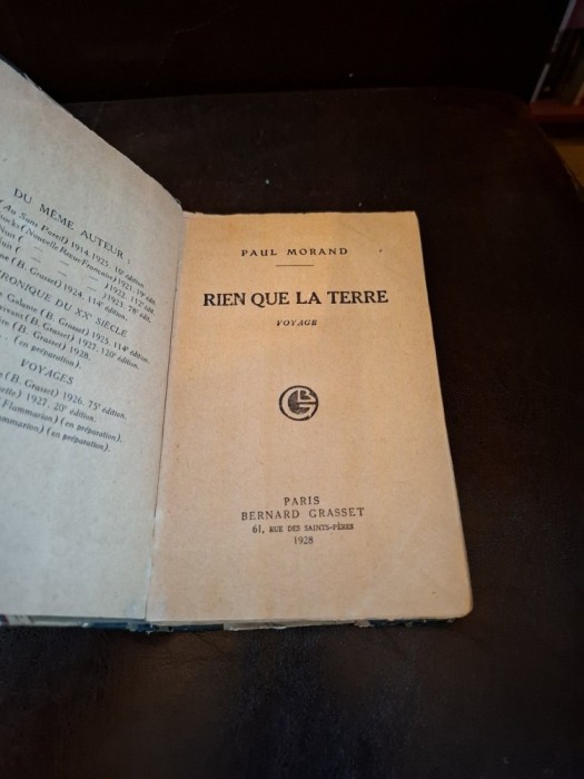 Rien que la Terre - Paul Morand