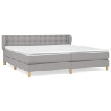 Cumpara ieftin Pat box spring cu saltea, gri deschis, 200x200 cm, textil